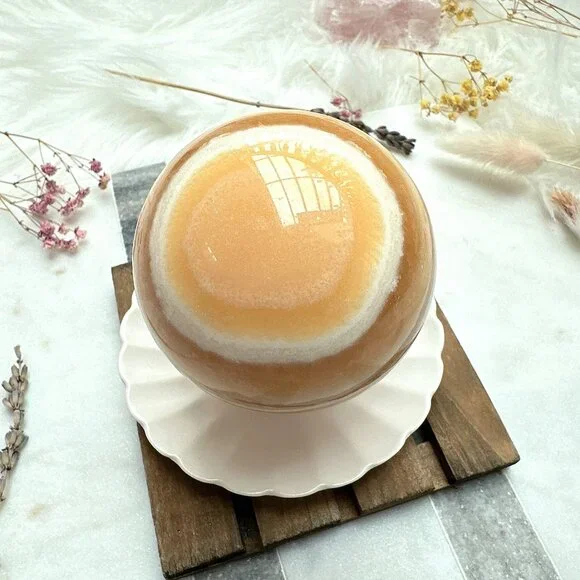 Gorgeous Banded Orange Calcite Sphere - Picture 5 of 8